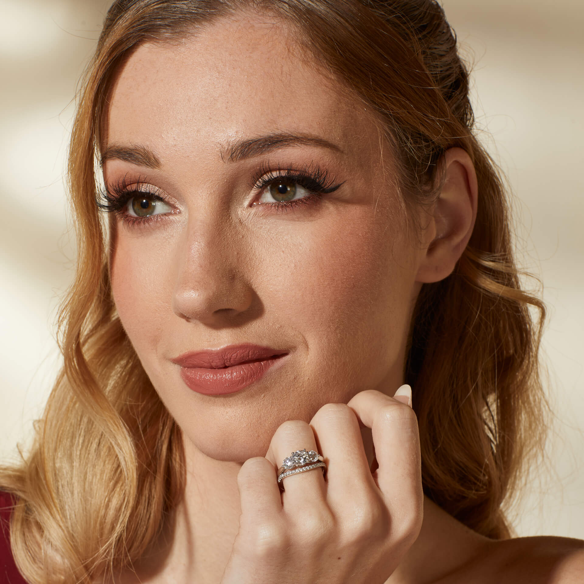 Diamonfire Zirkonia Wellen-Cluster-Ring