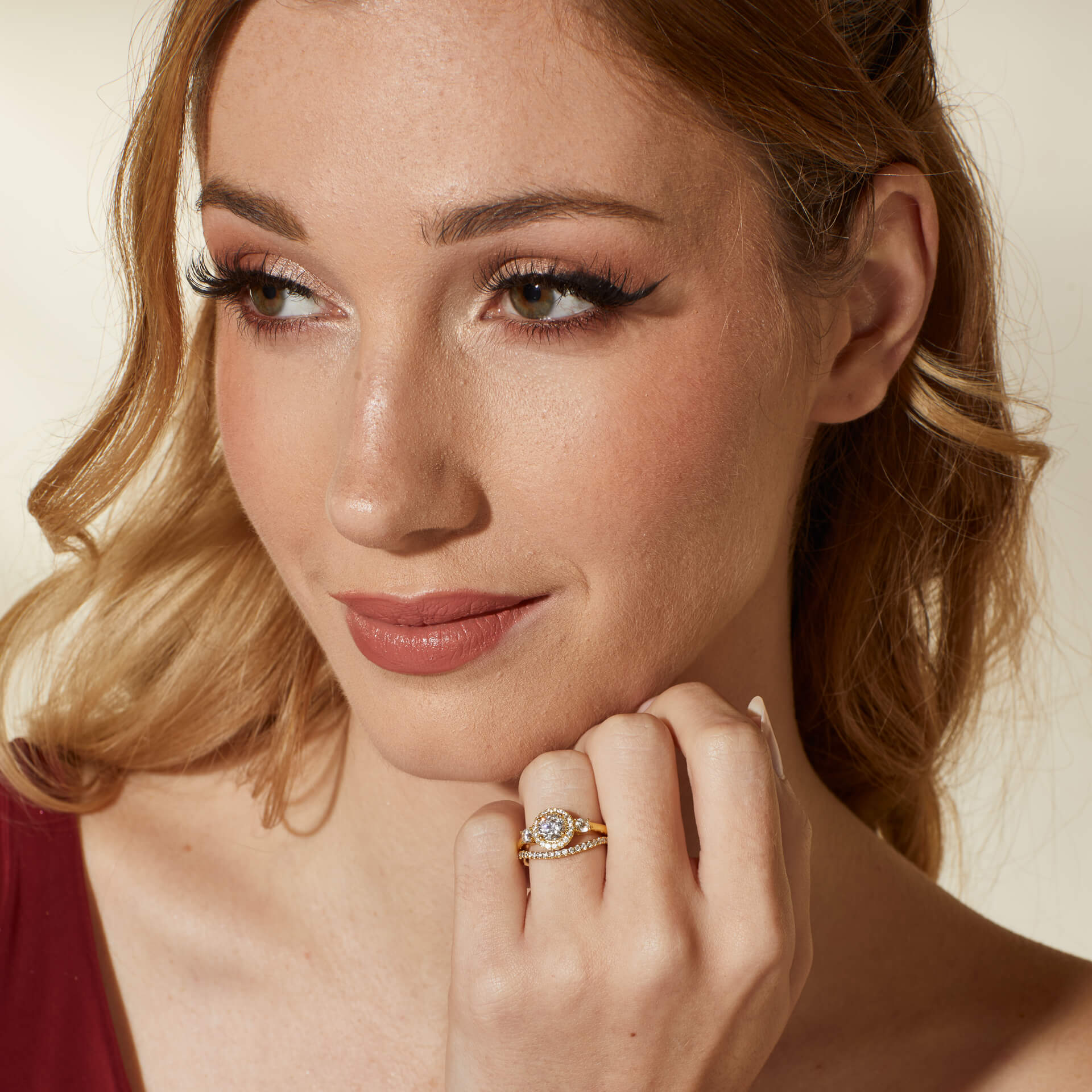 Diamonfire Zirkonia Wellen-Cluster-Ring