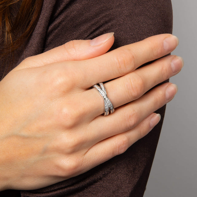 Diamonfire Zirkonia Criss-Cross-Ring