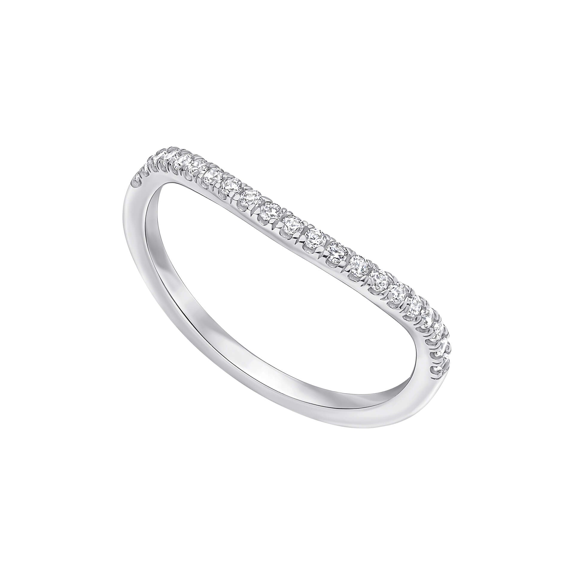 Diamonfire Zirkonia Wellen-Cluster-Ring