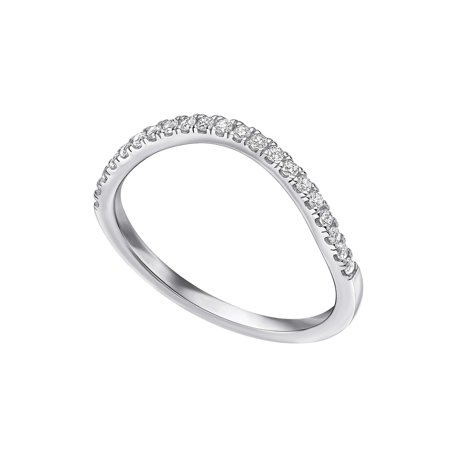 Diamonfire Zirkonia Wellen-Cluster-Ring