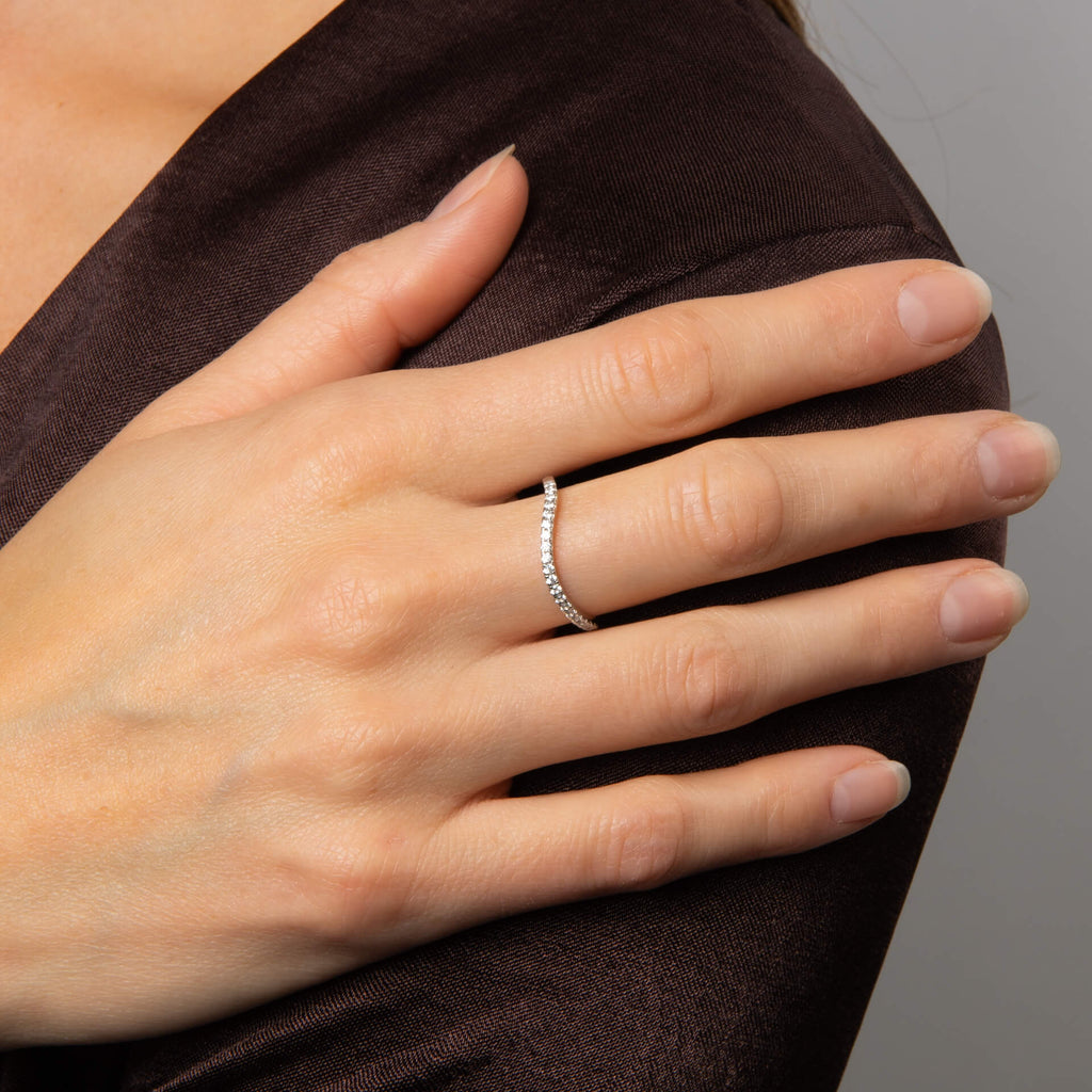 Diamonfire Zirkonia Wellen-Cluster-Ring