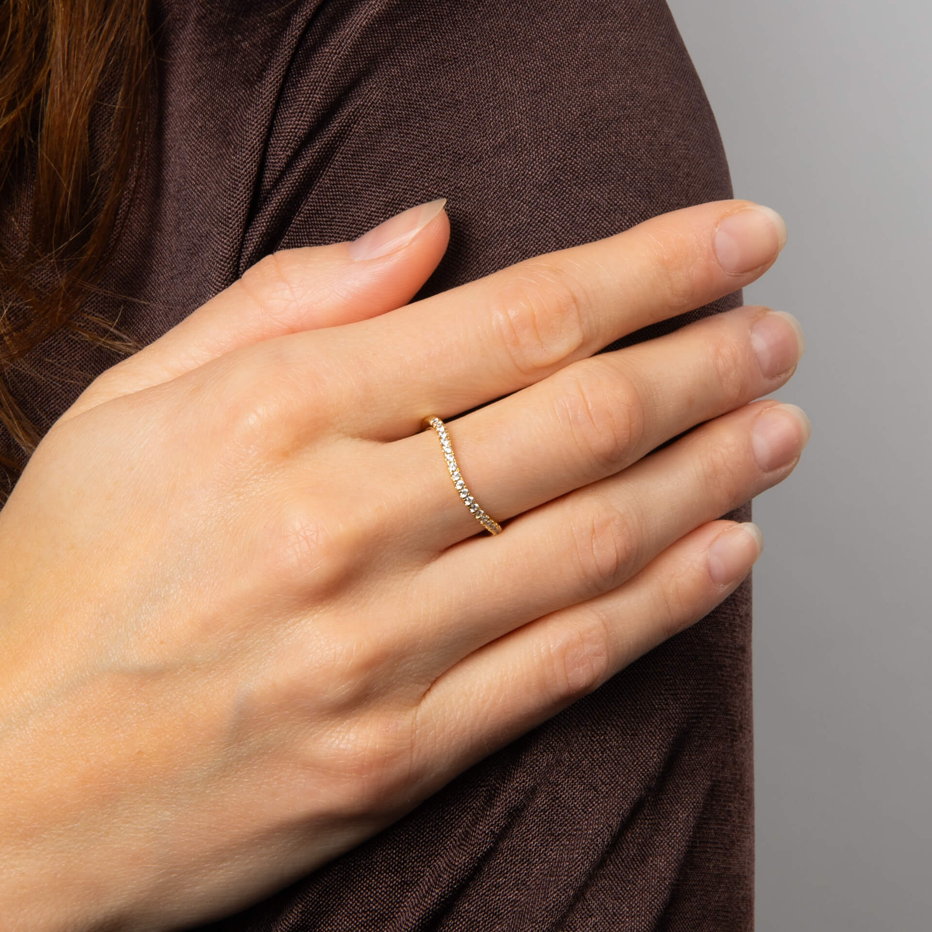 Diamonfire Zirkonia Wellen-Cluster-Ring