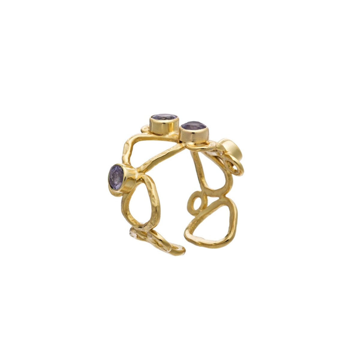 Anillo Ajustable de Piedra Preciosa Thalia: Labradorita