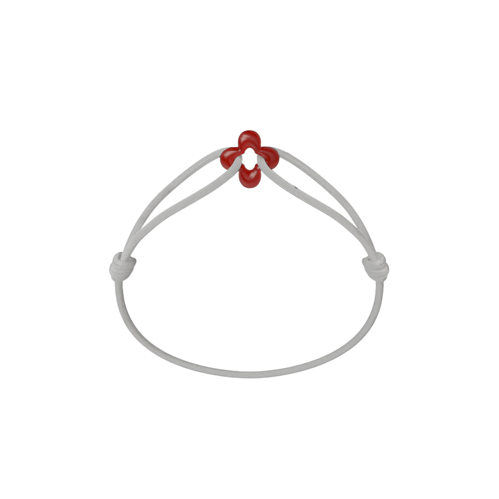Mini Red Clover Cord Bracelet