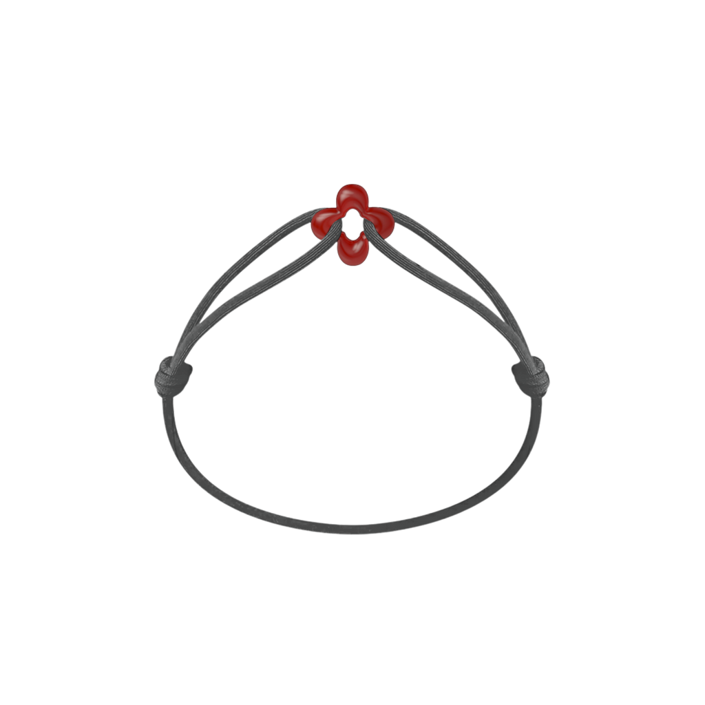 Mini Red Clover Cord Bracelet