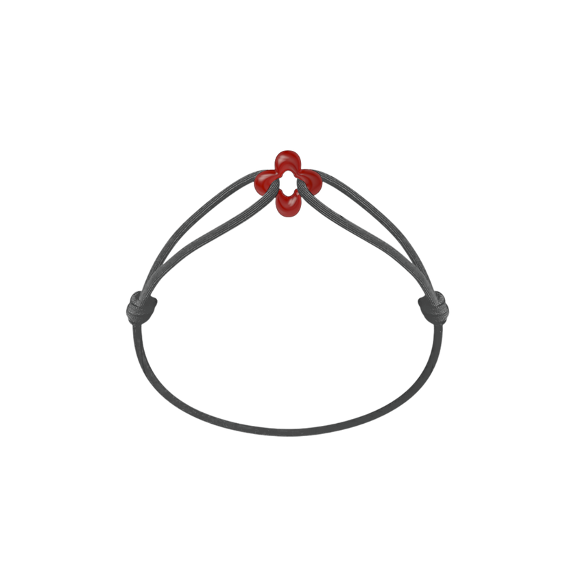 Mini Red Clover Cord Bracelet