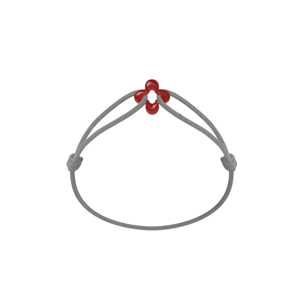 Mini Red Clover Cord Bracelet