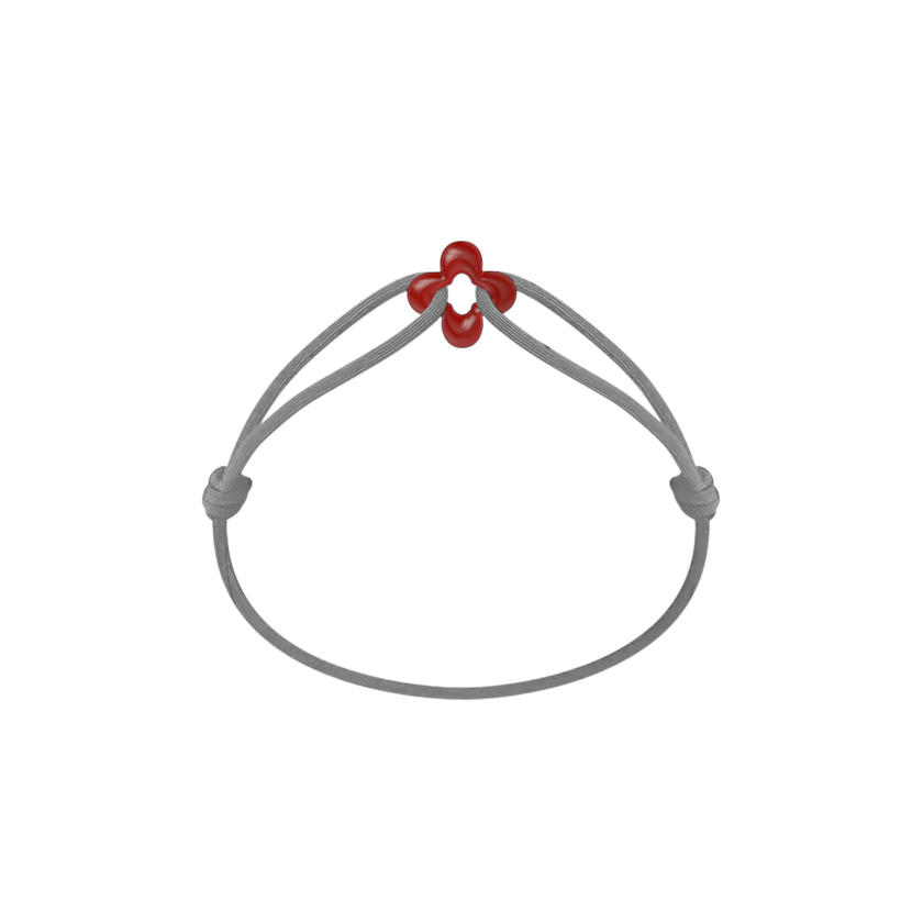Mini Red Clover Cord Bracelet