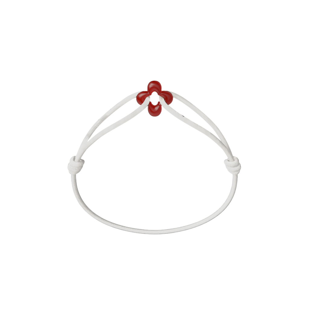 Mini Red Clover Cord Bracelet