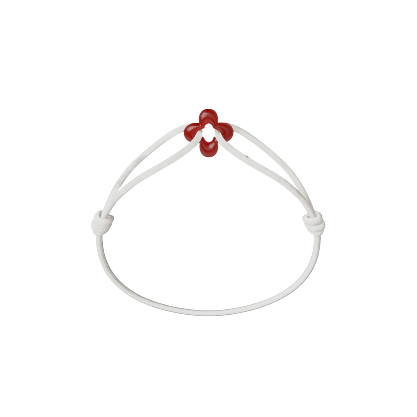 Mini Red Clover Cord Bracelet