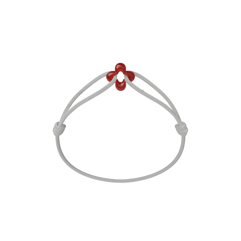 Mini Red Clover Cord Bracelet