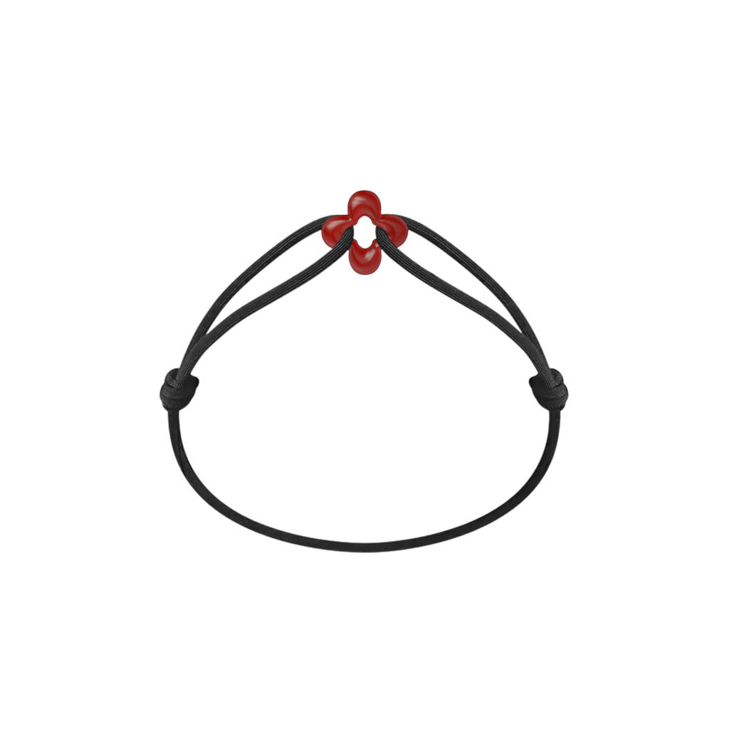 Mini Red Clover Cord Bracelet