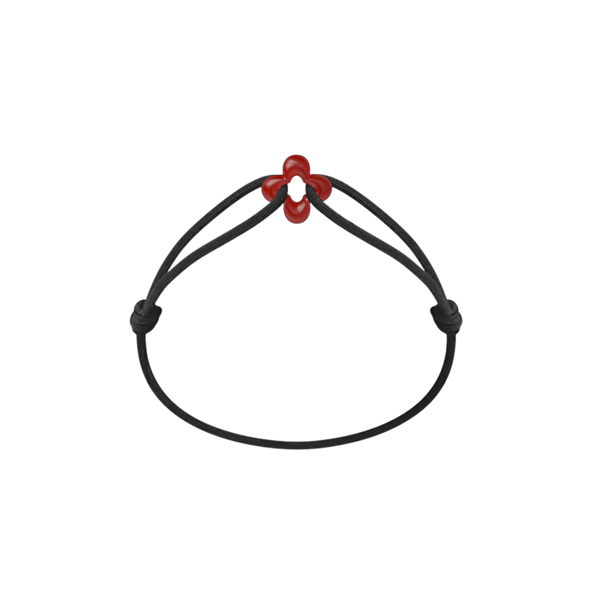 Mini Red Clover Cord Bracelet