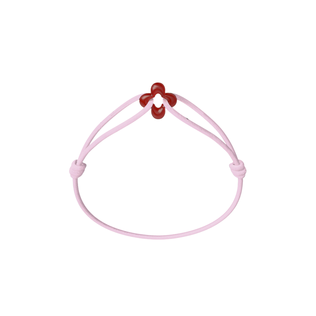 Mini Red Clover Cord Bracelet