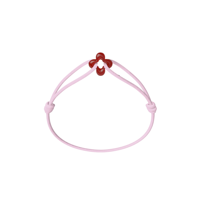 Mini Red Clover Cord Bracelet