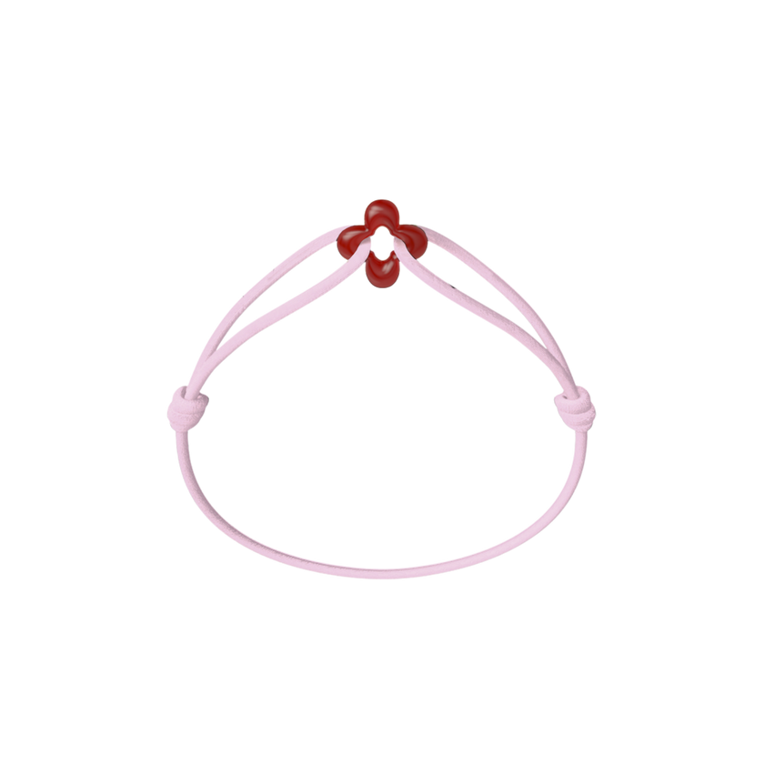 Mini Red Clover Cord Bracelet
