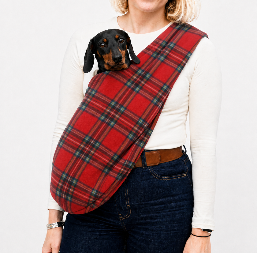 Patterned Polar Fleece Dog Sling - Standard, Petite and Long Strap Sizes