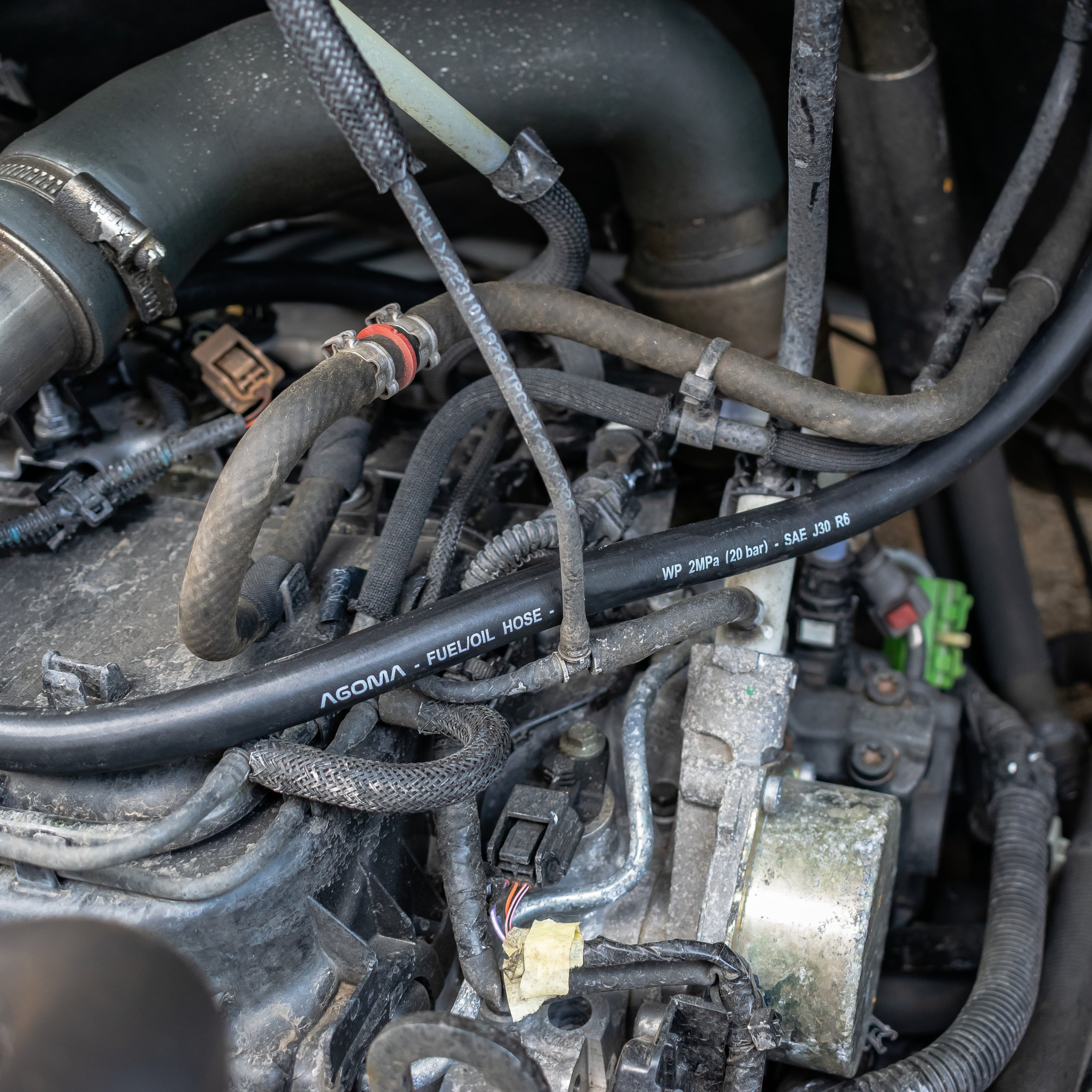 Rubber 22mm Braided Fuel, Oil Hose SAE J30 R6