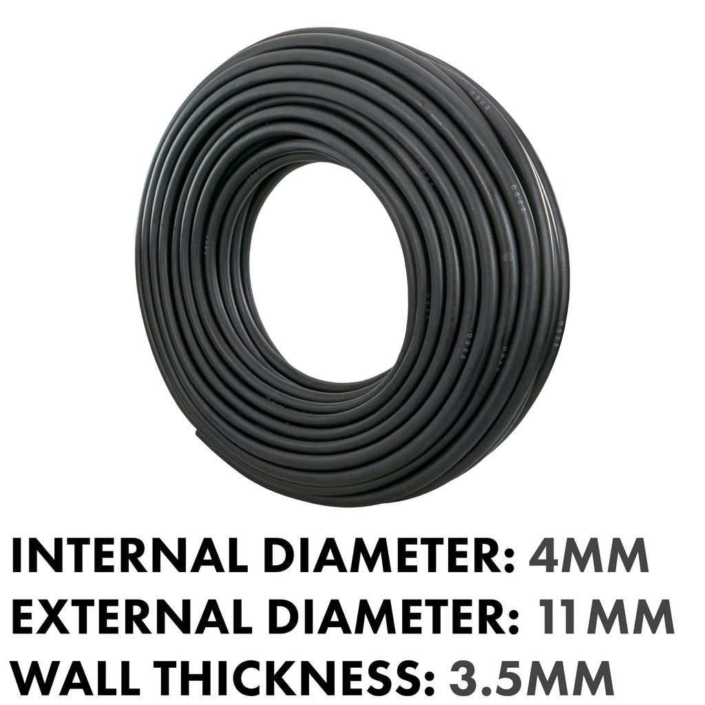 Rubber 4mm Braided Fuel, Oil Hose SAE J30 R6
