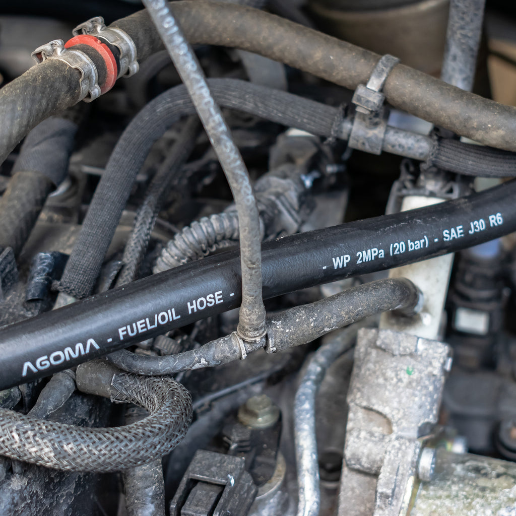 Rubber 6mm Braided Fuel, Oil Hose SAE J30 R6