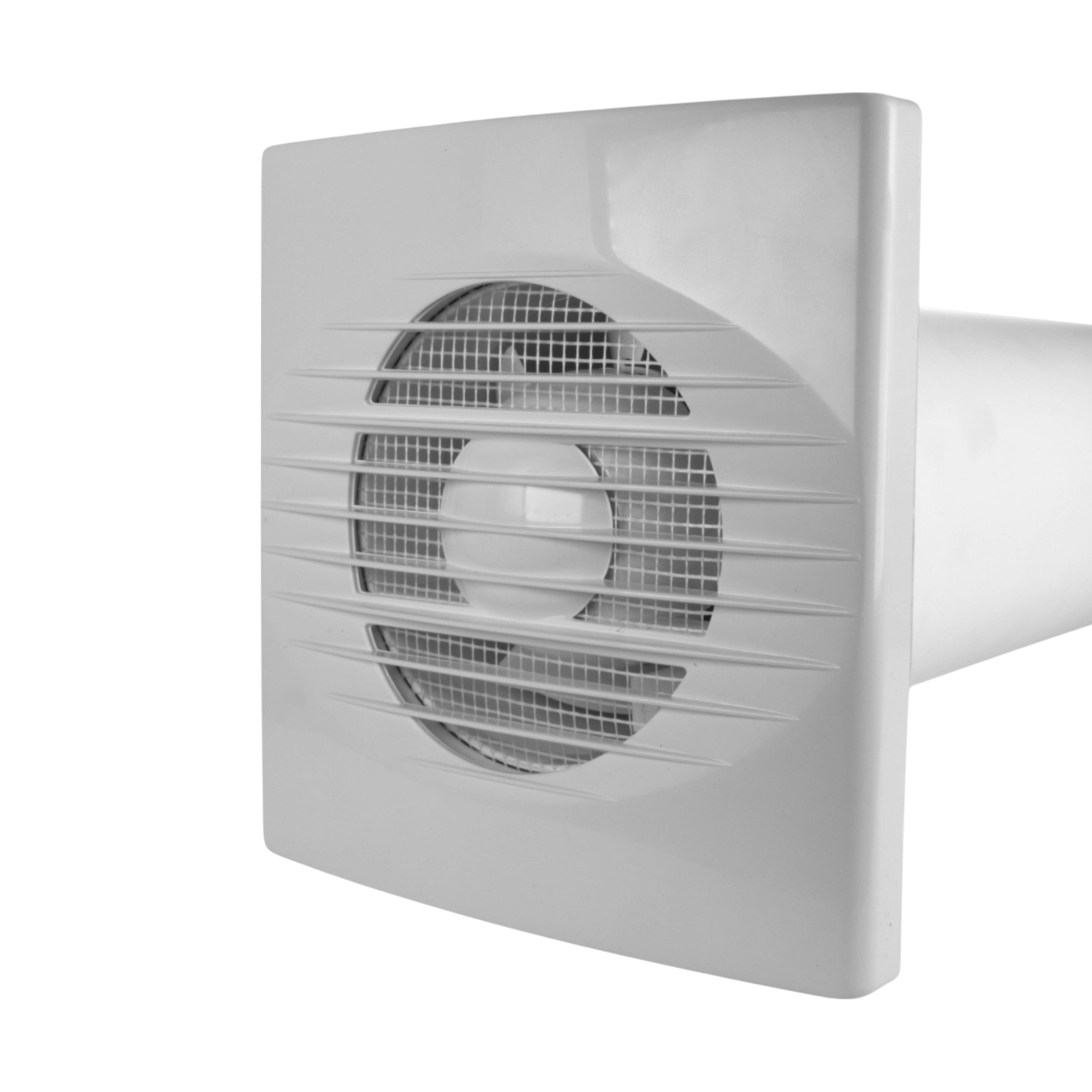 Through Wall Ventilation Kit RICO Timer and Humidistat Fan with White External Vent