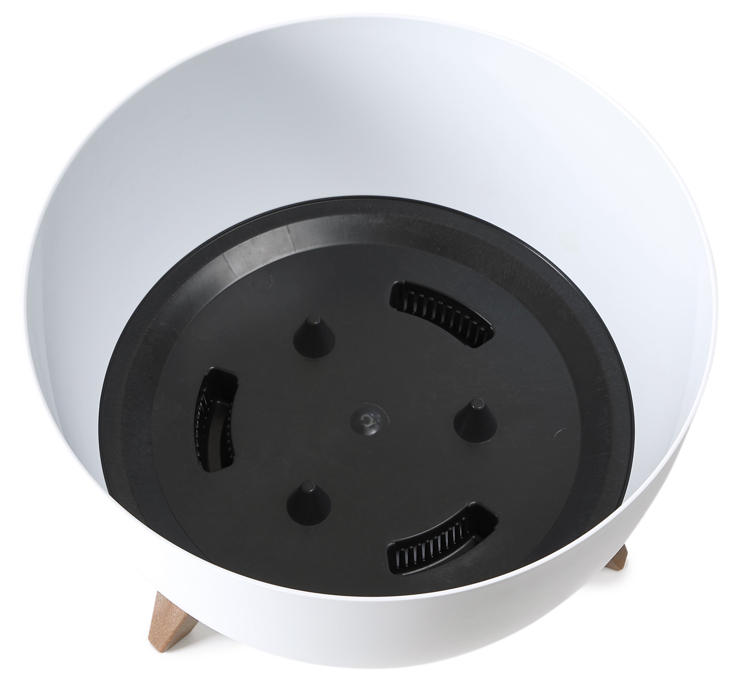 Roma Bowl Pot with Legs, Insert and Hole with Plug 240mm White