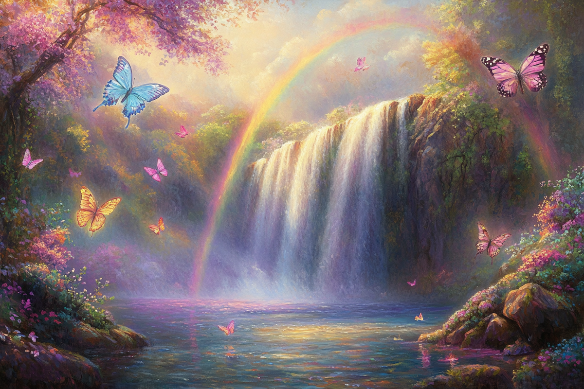 Rainbow Falls Wonderland Canvas
