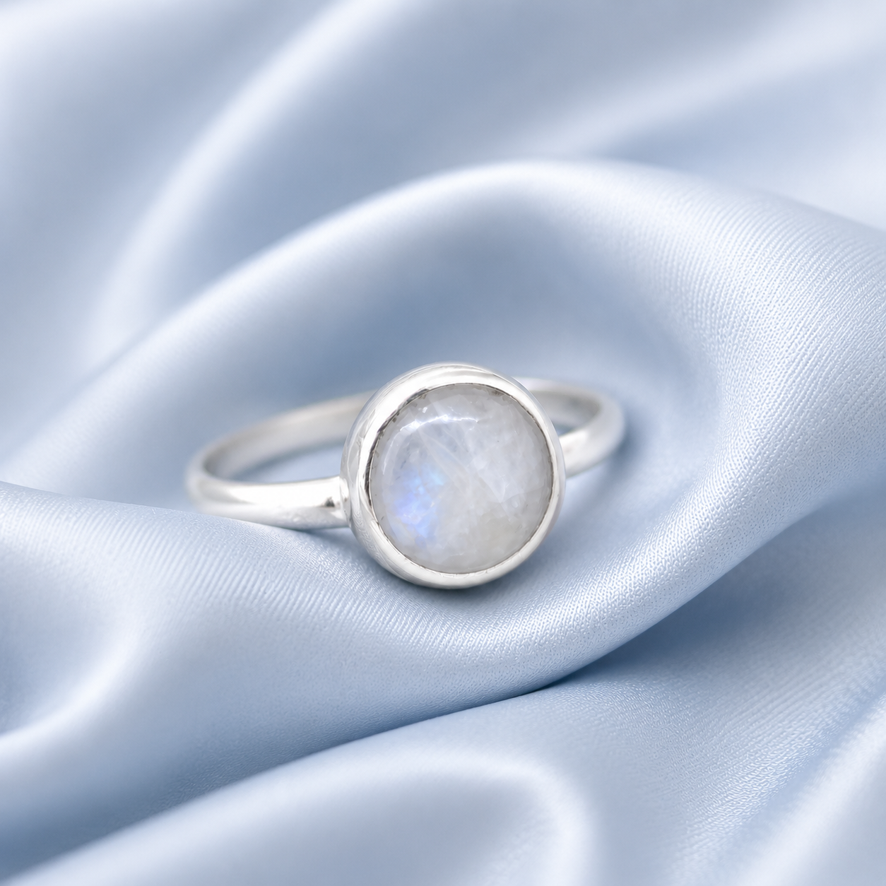 Rainbow Moonstone Ring