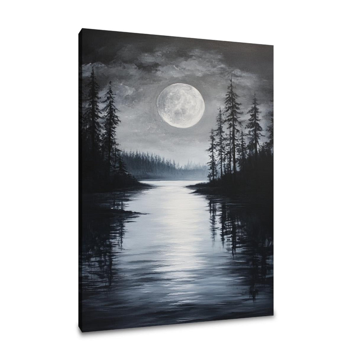 Lunar Serenity Lake Canvas
