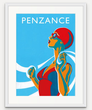 Eliza with towel-Swimmer - Red - Giclée Screen Print