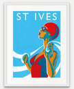 Eliza with towel-Swimmer - Red - Giclée Screen Print