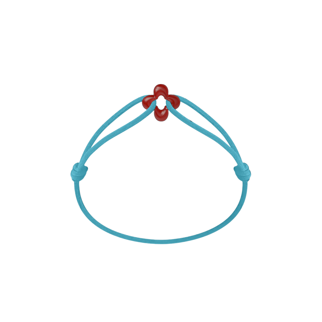 Mini Red Clover Cord Bracelet
