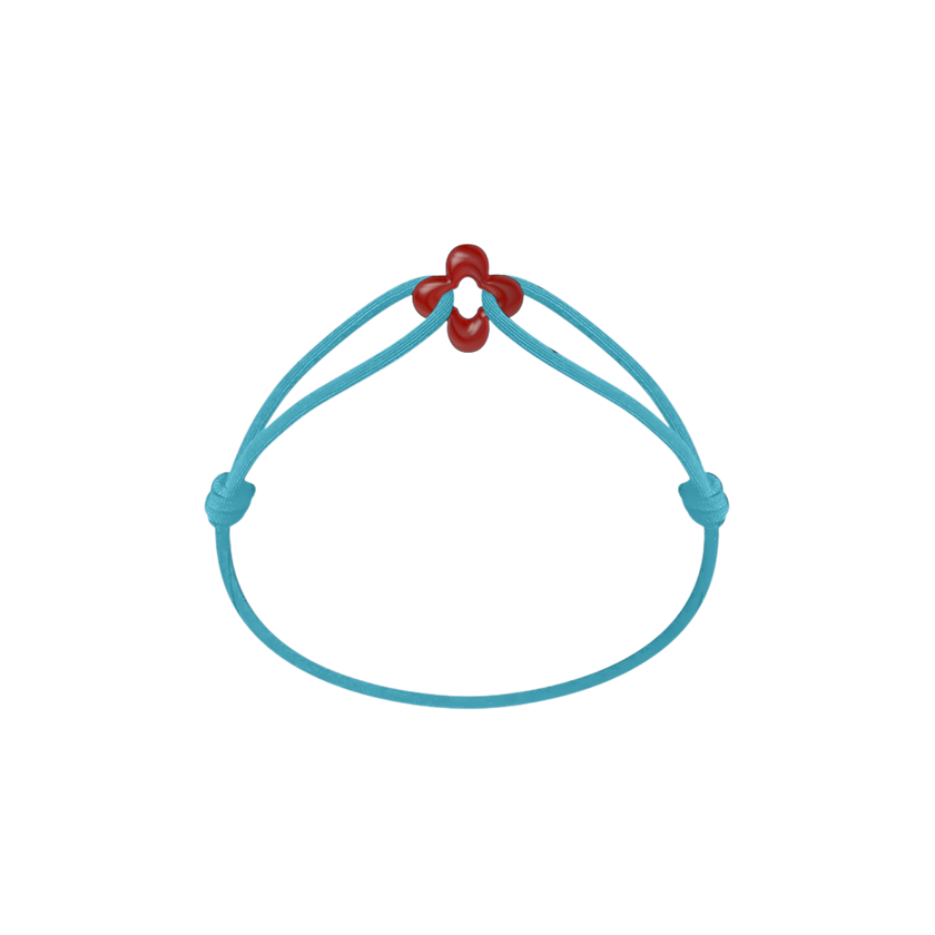 Mini Red Clover Cord Bracelet
