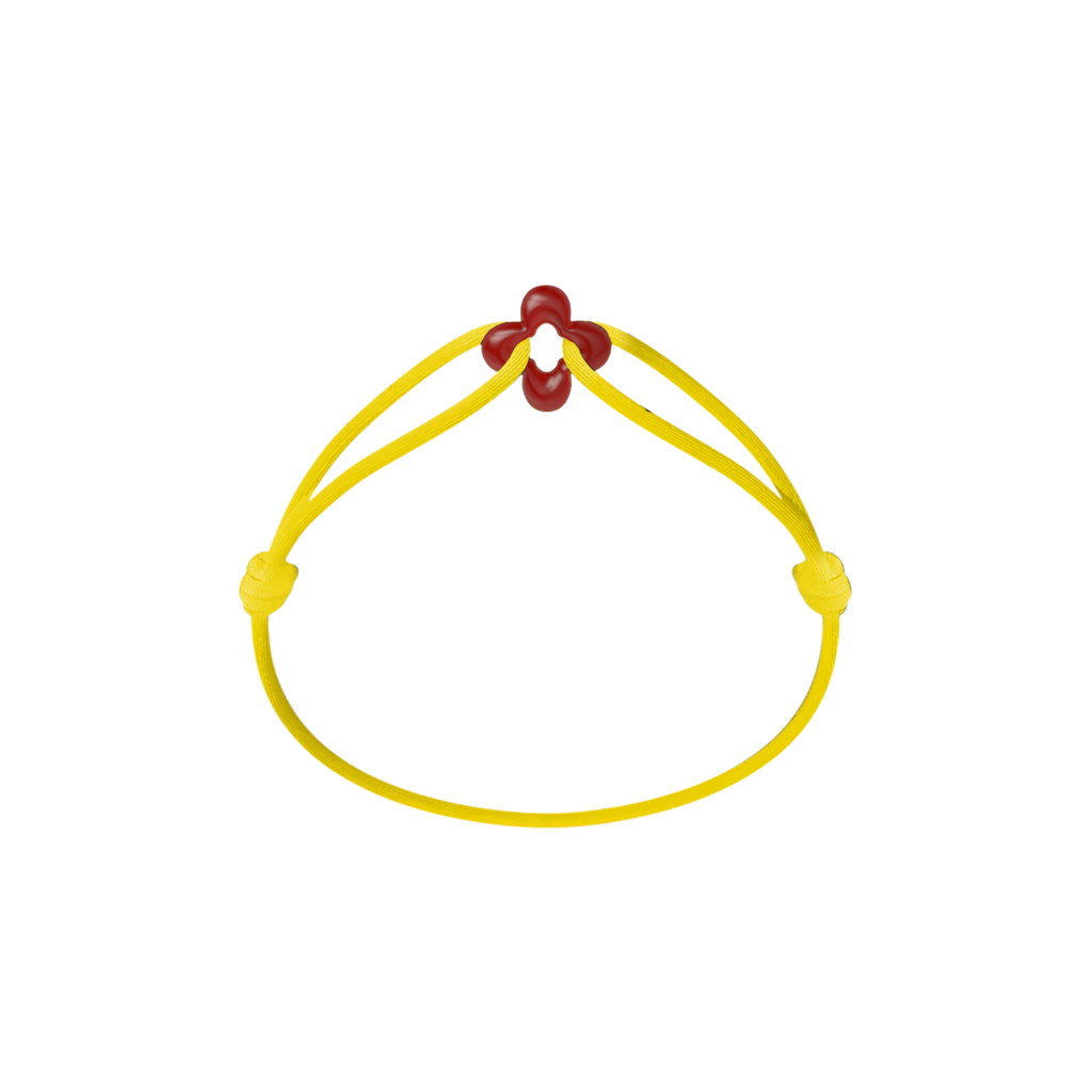 Mini Red Clover Cord Bracelet