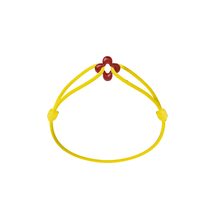 Mini Red Clover Cord Bracelet