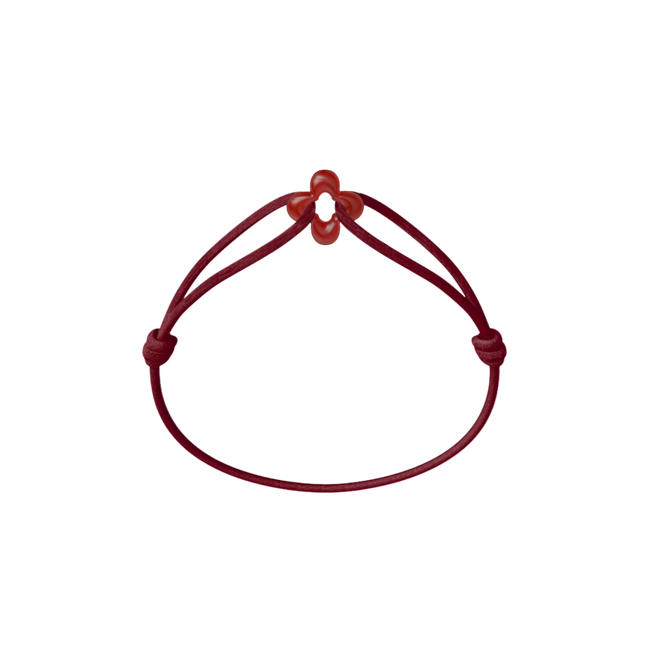 Mini Red Clover Cord Bracelet