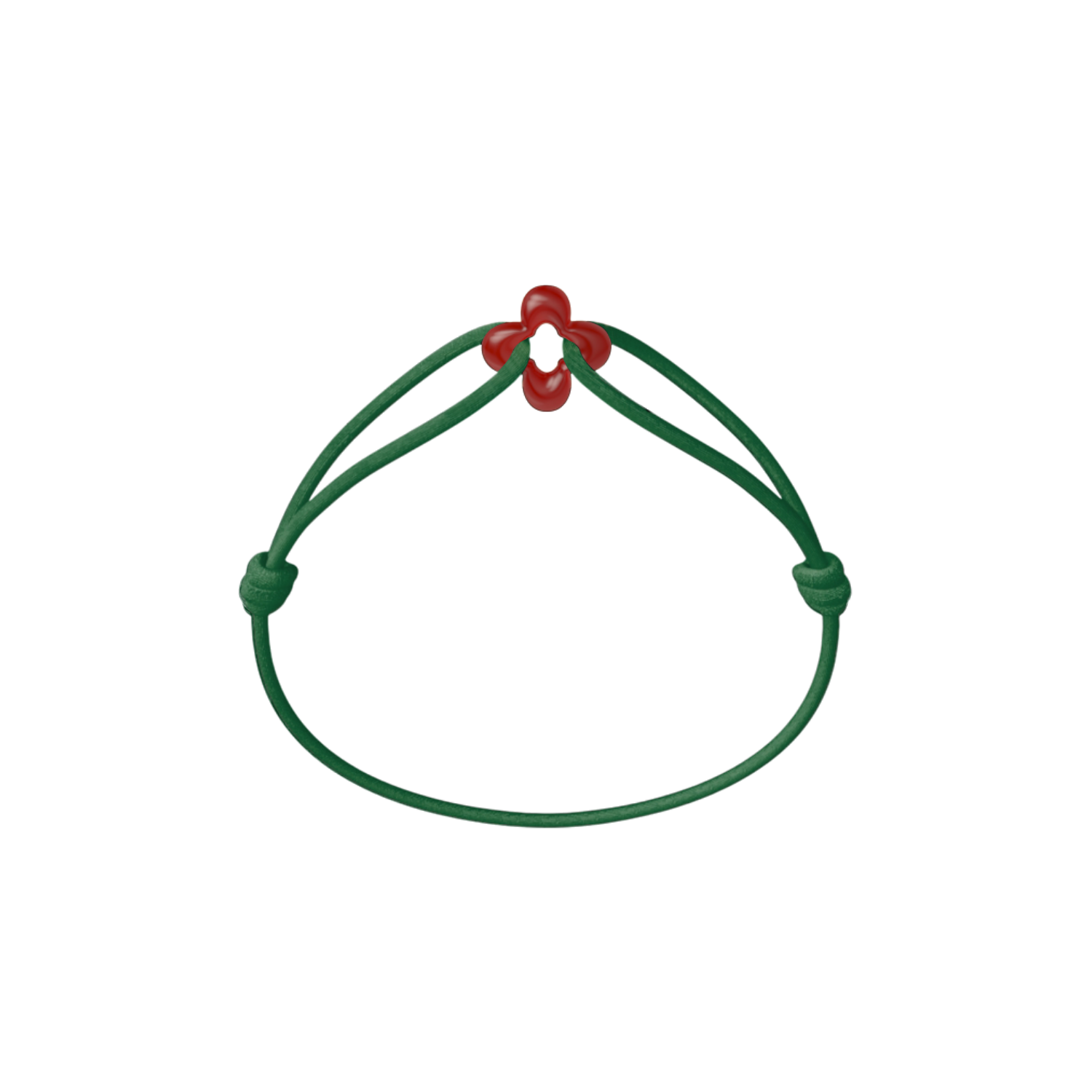 Mini Red Clover Cord Bracelet