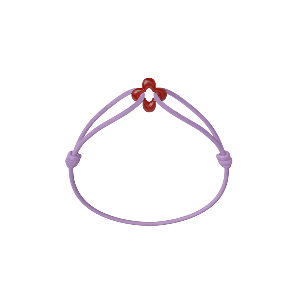 Mini Red Clover Cord Bracelet