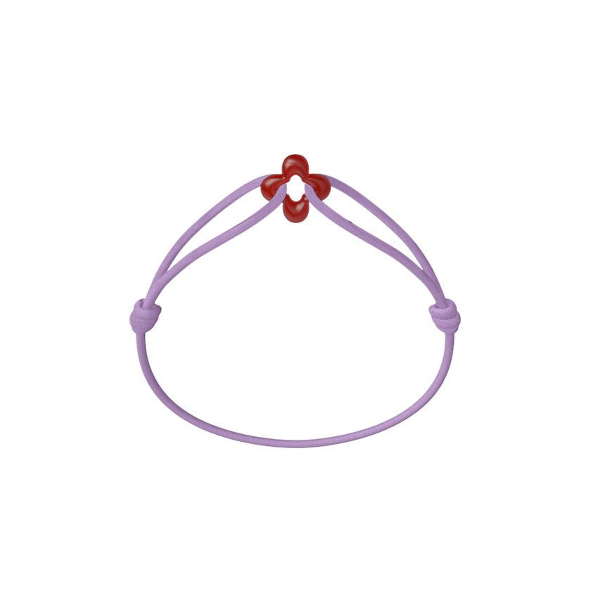 Mini Red Clover Cord Bracelet