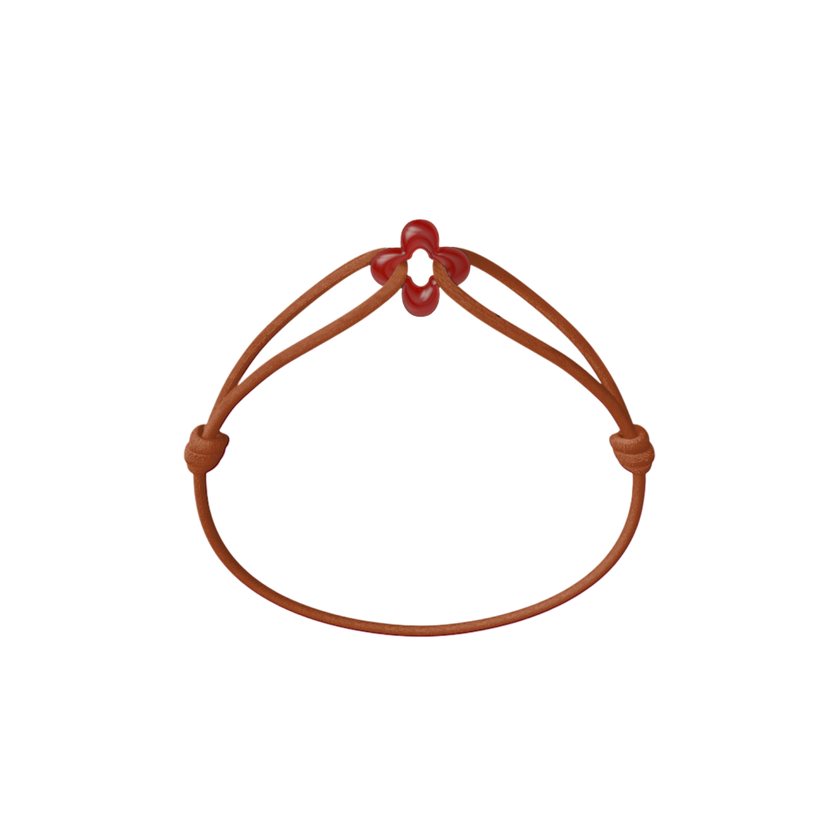 Mini Red Clover Cord Bracelet