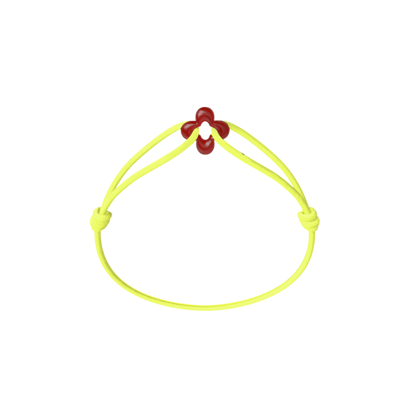 Mini Red Clover Cord Bracelet