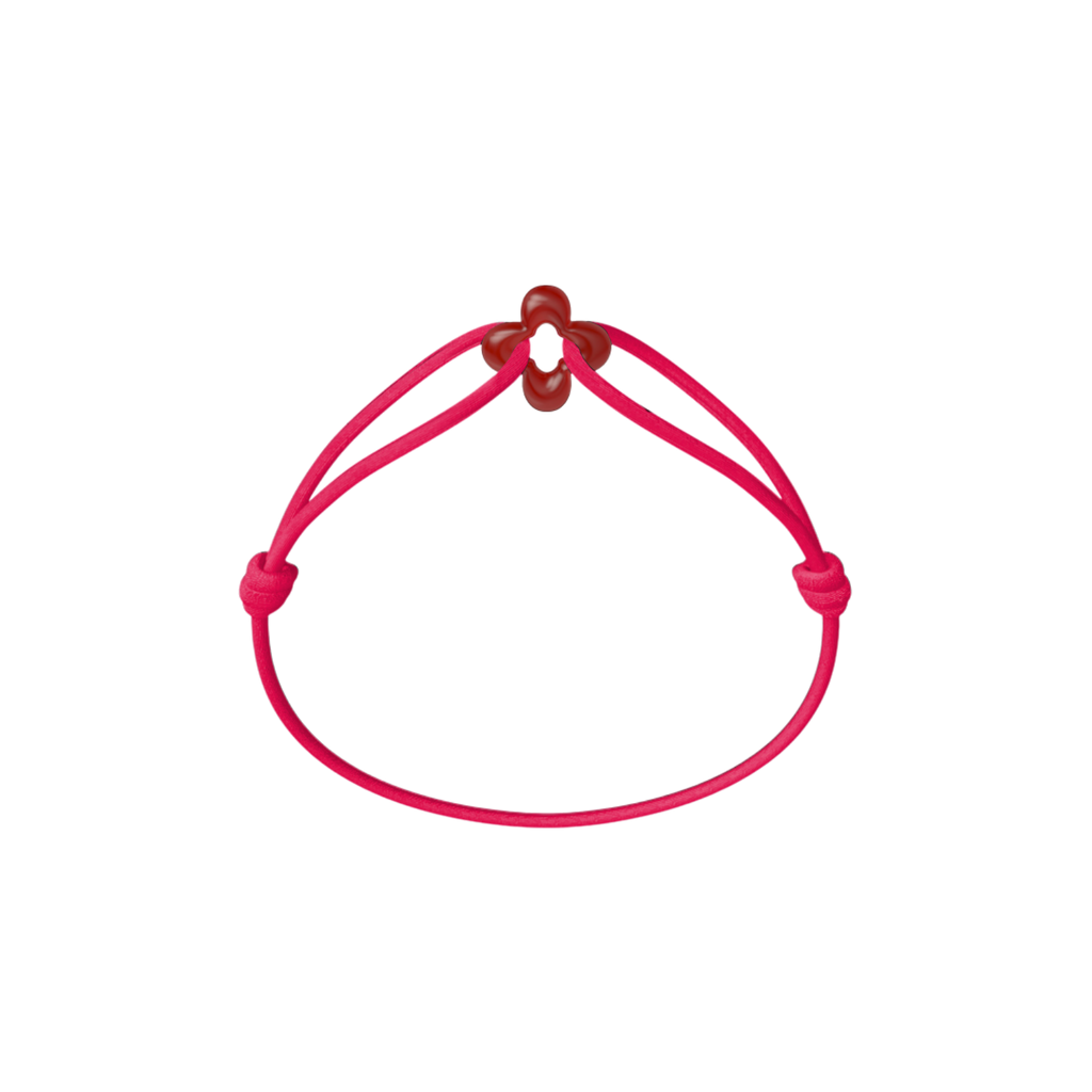 Mini Red Clover Cord Bracelet
