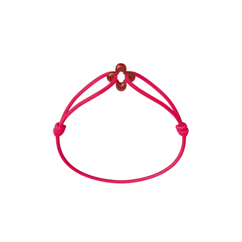 Mini Red Clover Cord Bracelet