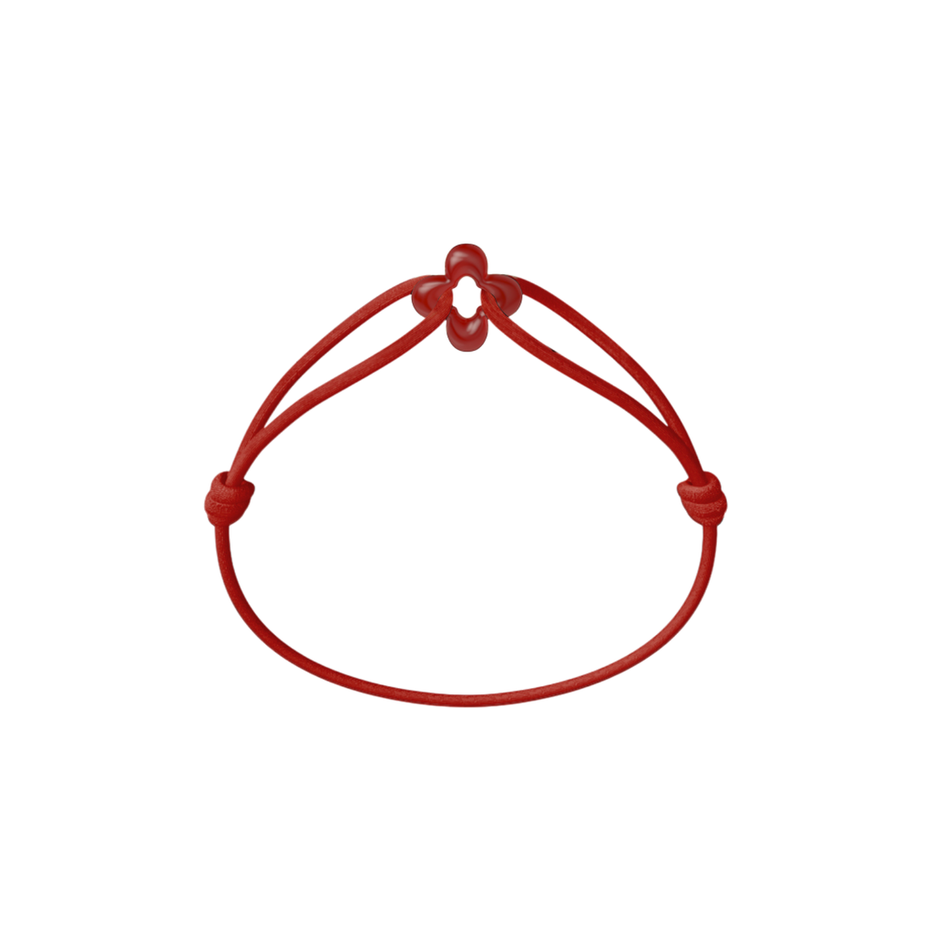 Mini Red Clover Cord Bracelet