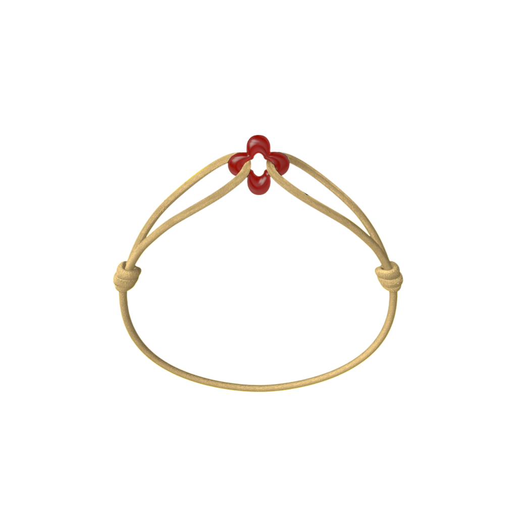 Mini Red Clover Cord Bracelet