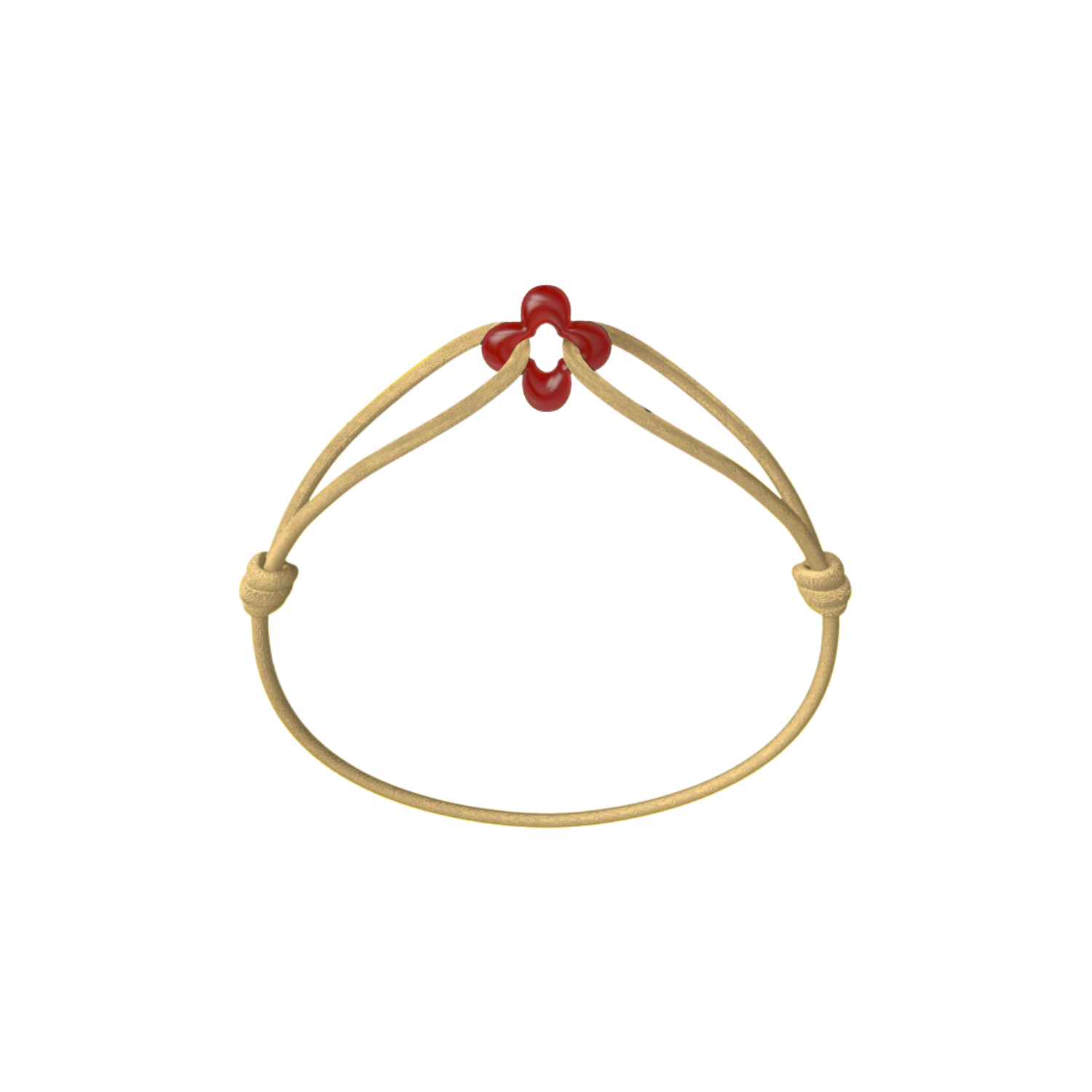 Mini Red Clover Cord Bracelet
