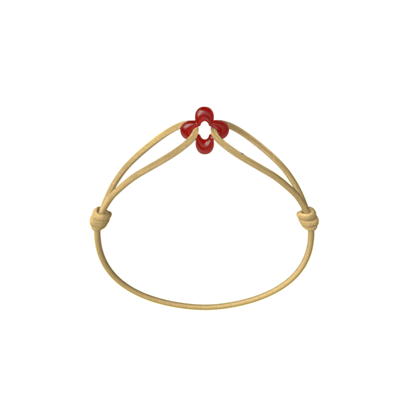 Mini Red Clover Cord Bracelet