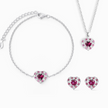 Rotgold Rhodolith Granat Schmuckset aus Sterlingsilber