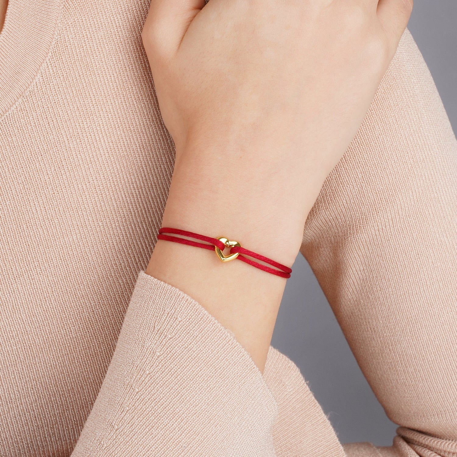 Golden Heart Kordelarmband